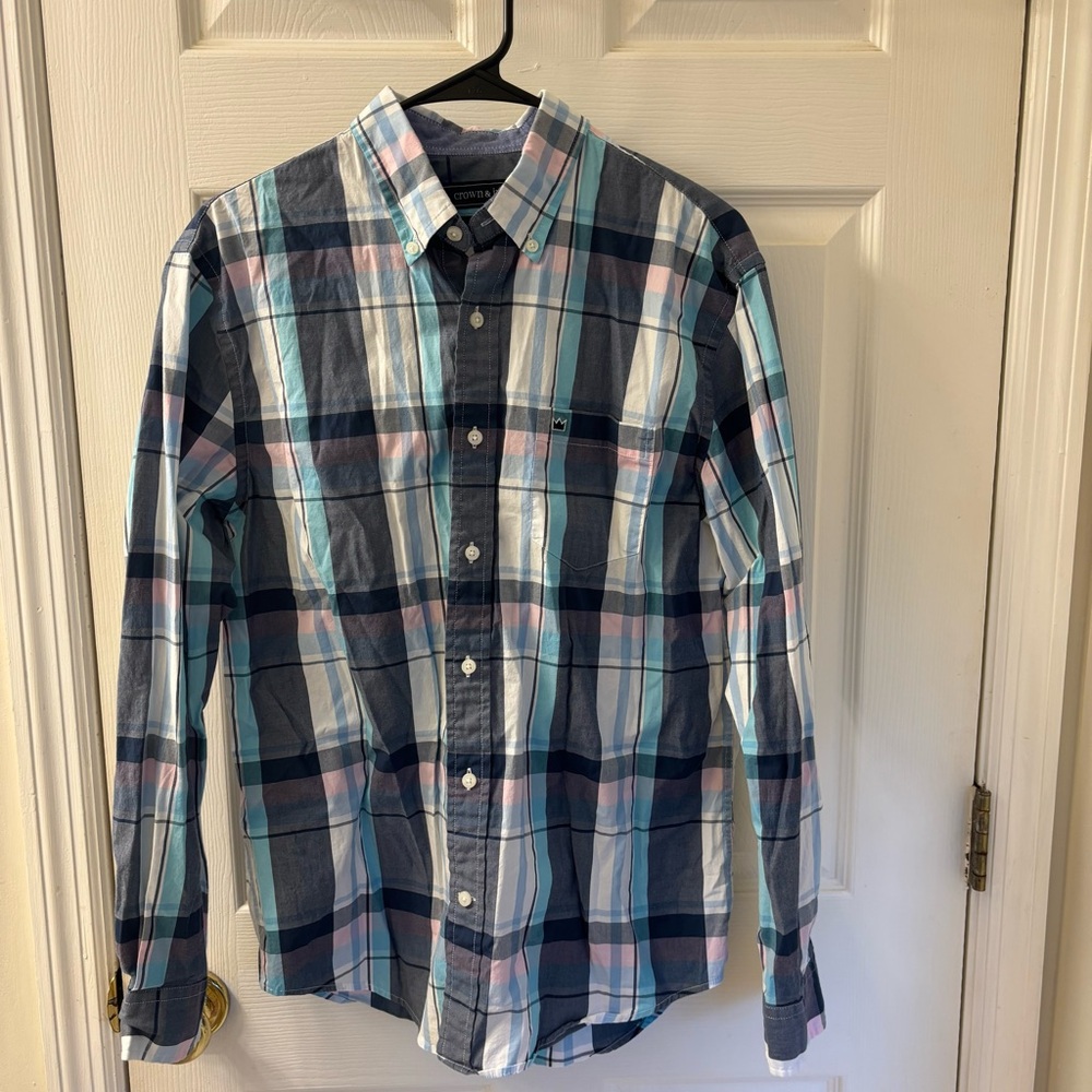 Crown & Ivy Men's Multicolor Plaid Button-Down Shirt